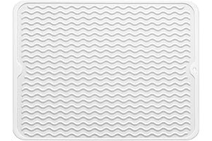 Eco-Conscious Silicone Dish Drying Mat in Pristine White