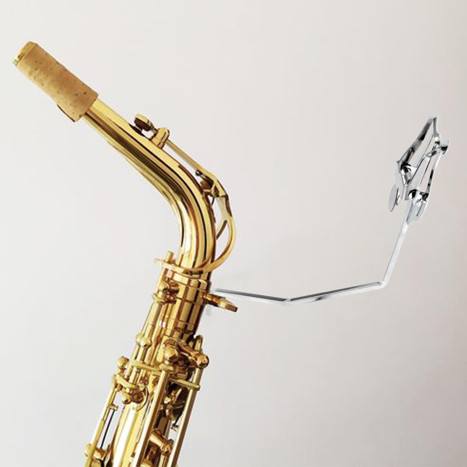Abaodam Lyre de Plaquage Américaine pour Saxophone Baryton Plat, Clip Porte-partitions Antidérapant en Matériau Solide, Accessoire Musical pour Lecture et Pratique des Partitions
