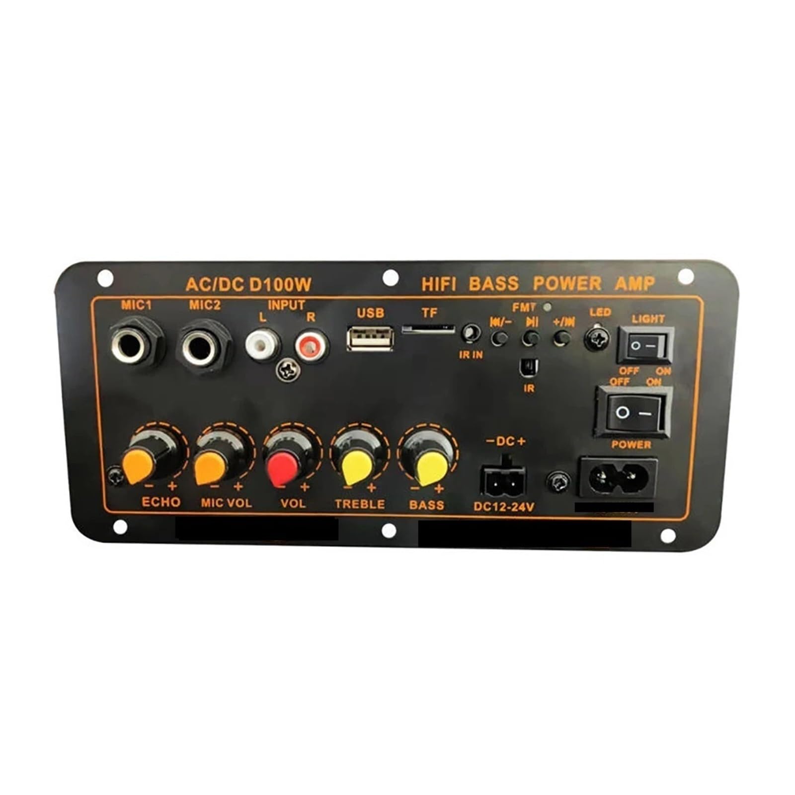 D100 Amplifier Board Support Dual Microphone Bluetooth Amplificatore Subwoof for 4Ohm Speaker