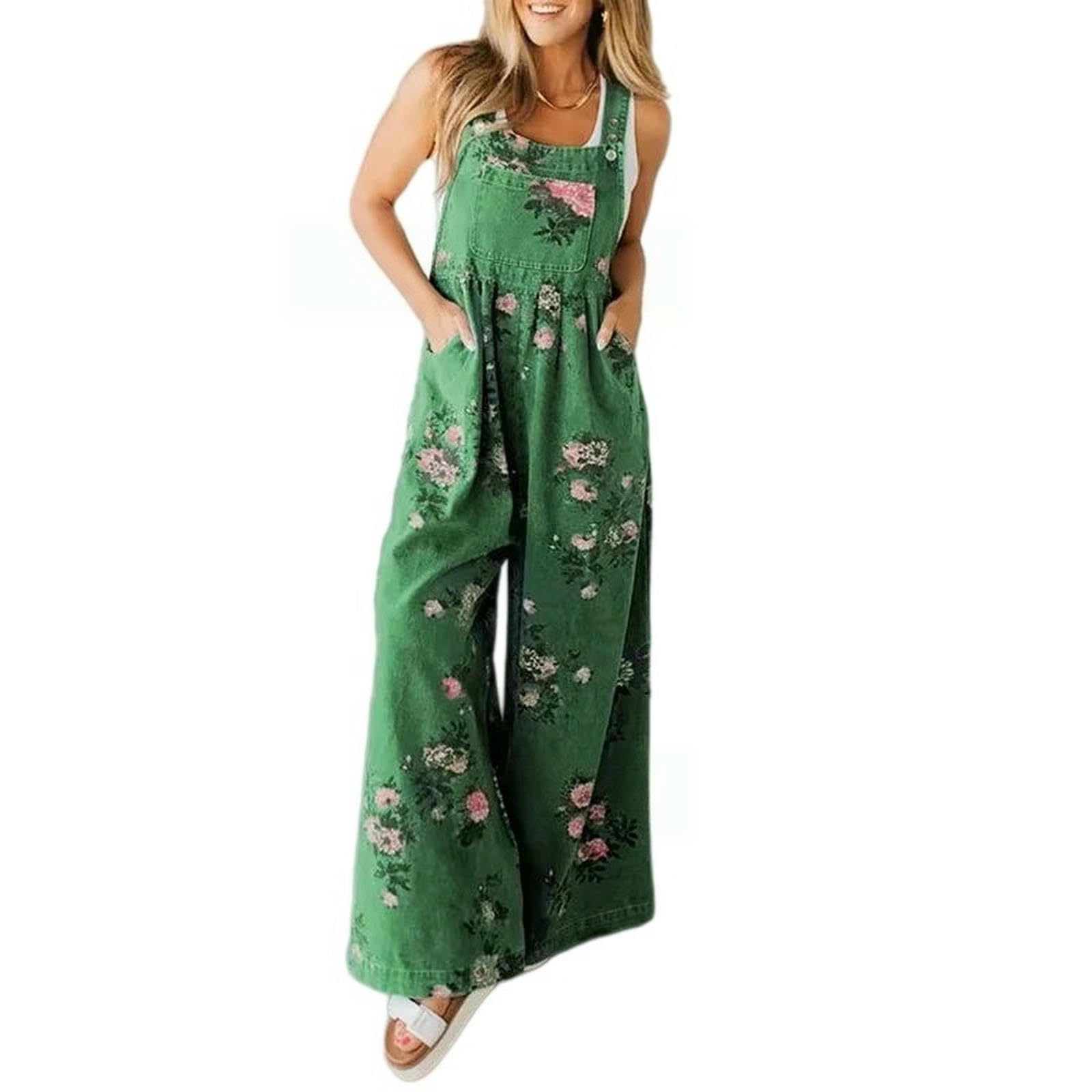 Mono De Verano Mono De Verano para Mujer con Estampado, Pernera Ancha Y Tirantes.