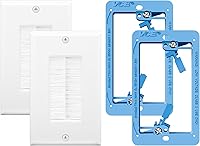 Vista 11 de VCE Placa de pared de cepillo con soporte, inserto de paso de cable, cubierta de pared decorativa de una sola banda para cables de bajo voltaje
