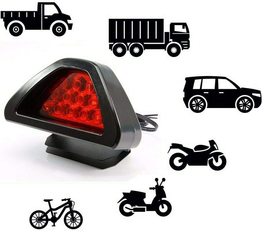 MASO Rear Tail Third Brake Light Car Universal Stop Light Vehicle Strobe Flash Fog Lamp Red Light Red Shell