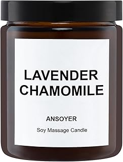 ANSOYER Bougie de Massage 200g I Bougie relaxante I Hydratante et nourrissante pour le spa à domicile (Lavande Camomille)