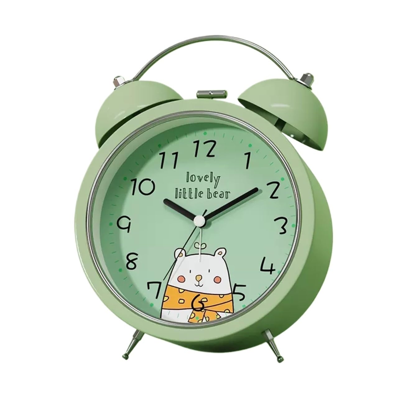 G5z9w3c7m2 Girls Green Loud Alarm Clocks Analog Desktop Clock Easy To Read Silent Sweep Mantle Quiet Tabletop Clocks(,3.15In)