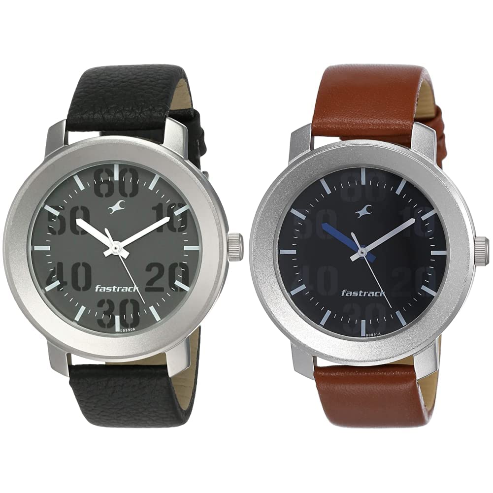 Fastrack Men Leather Analog Watches Combo (Nk3121Sl02,Nk3121Sl01), Band Color-Black,Dial Color-Grey (B07WPRQCV3) Amazon Price History, Amazon Price Tracker