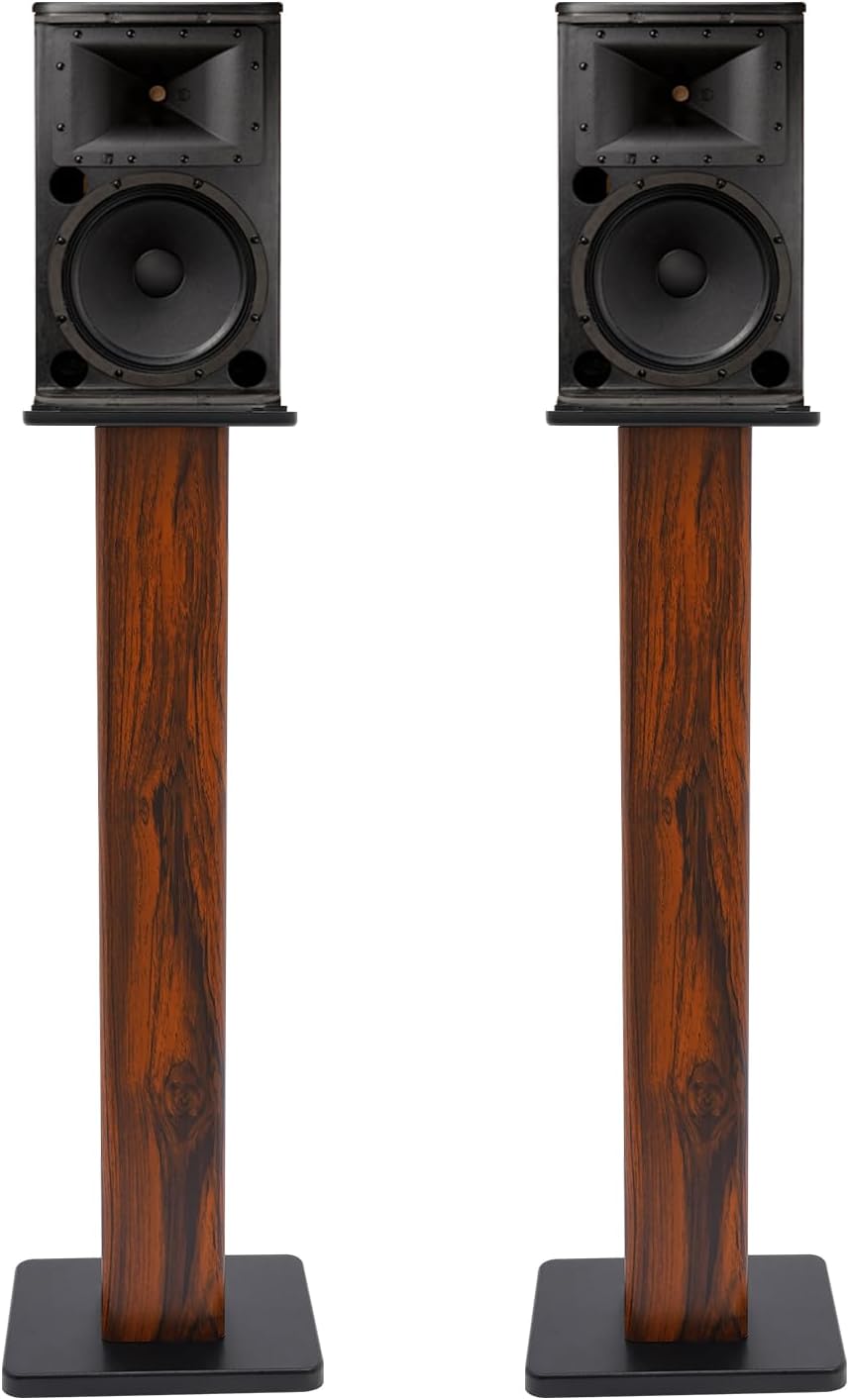 34in Speaker Stands,Home Speaker Stands,Freestanding Speaker Stands,2-Tone Bookshelf Speaker Stands for Home,Theater,Concert Hall 66.14lbs Load Capacity