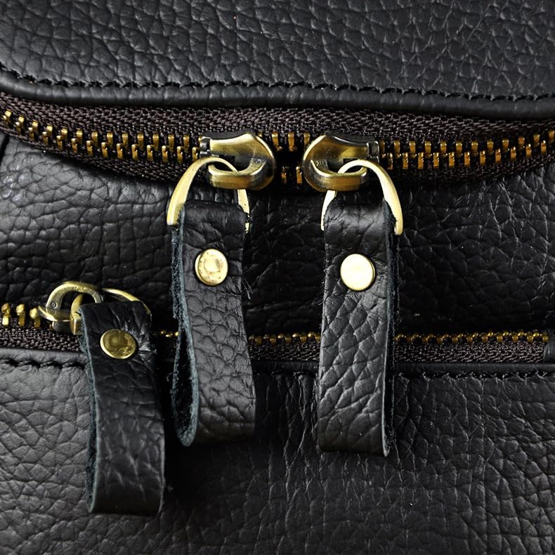 Miniatura 9 de Mini bolso de mensajero de cuero genuino para hombre, bolso de hombro con gancho en la cintura, bolsa multiusos Daypack caja de regalo