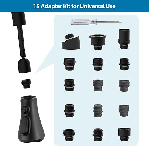 Miniatura 3 de Hygie Rinse Cabezal rociador extraíble para grifo con 3 funciones, repuesto de cabezal de grifo con 9 adaptadores compatibles con cabezal de grifo