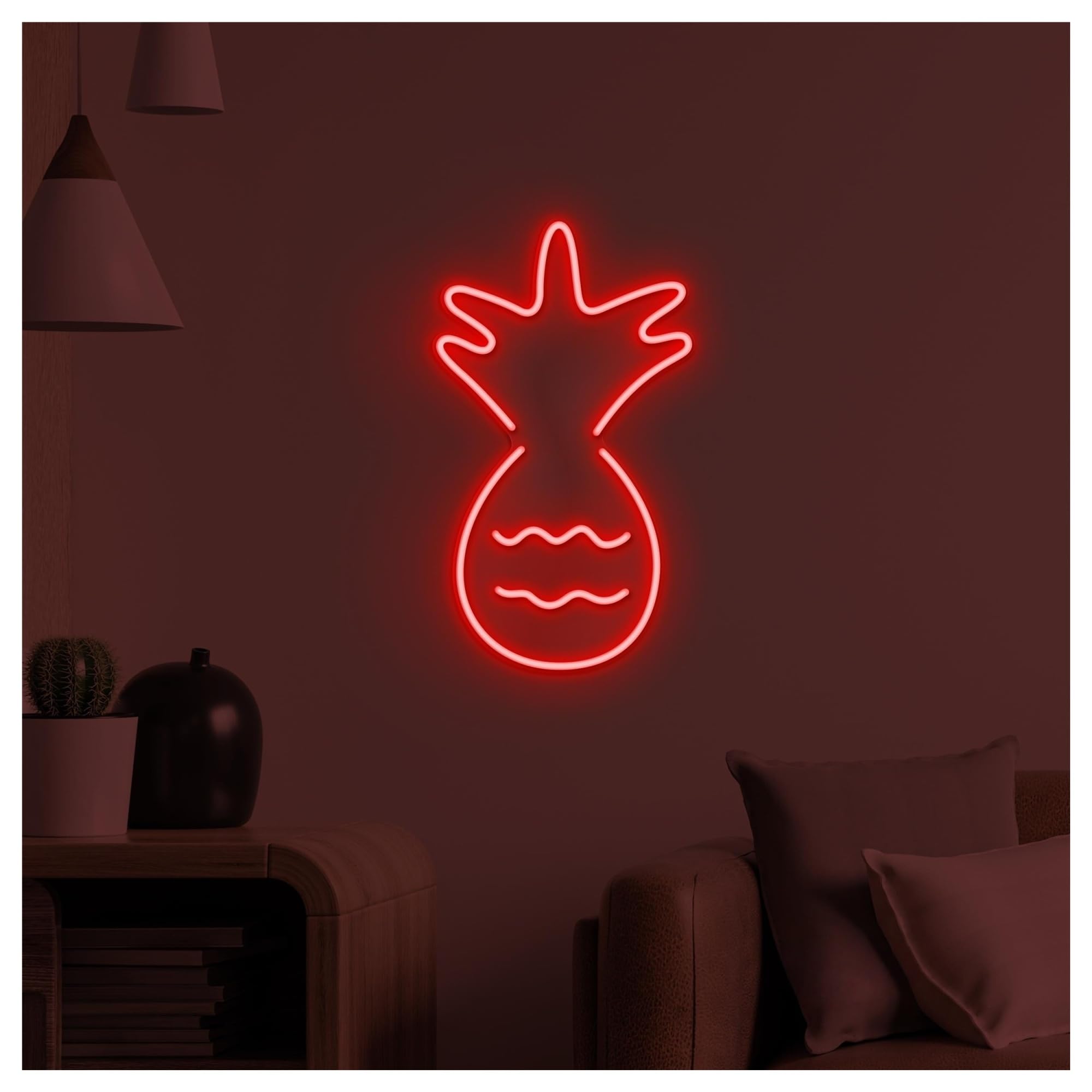 RONGCH Hanging Art Signs Pineapple Neon Sign Beach House Bar Cafe Wall Decor and Party Drink Art Room Bedroom Game Pet Store Birthday 40cm(Style F)