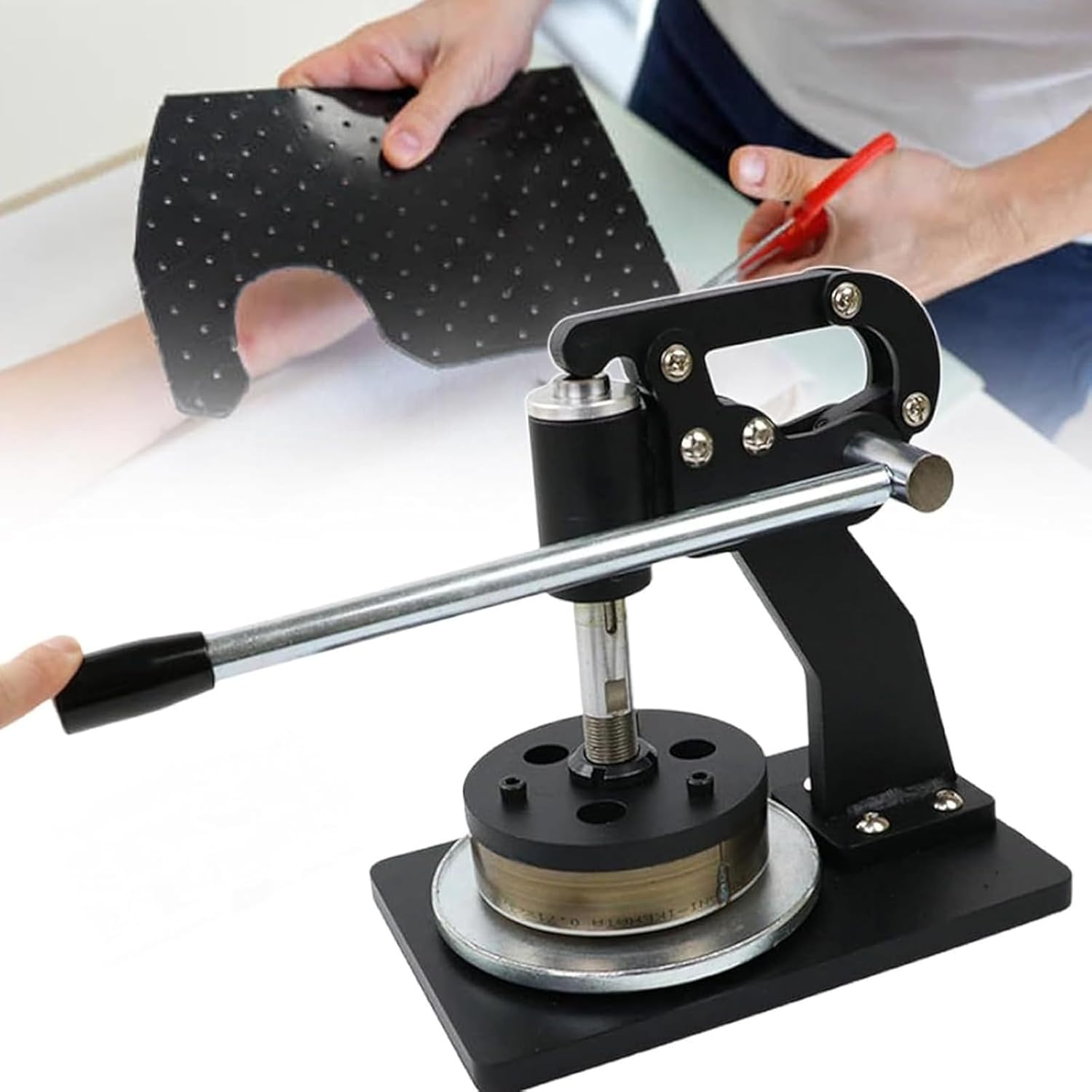 Round Fabric Cutter Textile Carpet Sample Cutter Fabric Sampler Cutter Round Sample Cutter for 100 Sqcm Round Cloth Sample Disk Cutting Thickness 0-10mm Ideal for Paper Disc Sampling