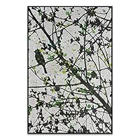 SIGNWIN Framed Canvas Wall Art Black Tree Branch with Leaves Canvas Prints Home Artwork Decoration for Living Room,Bedroom - 16