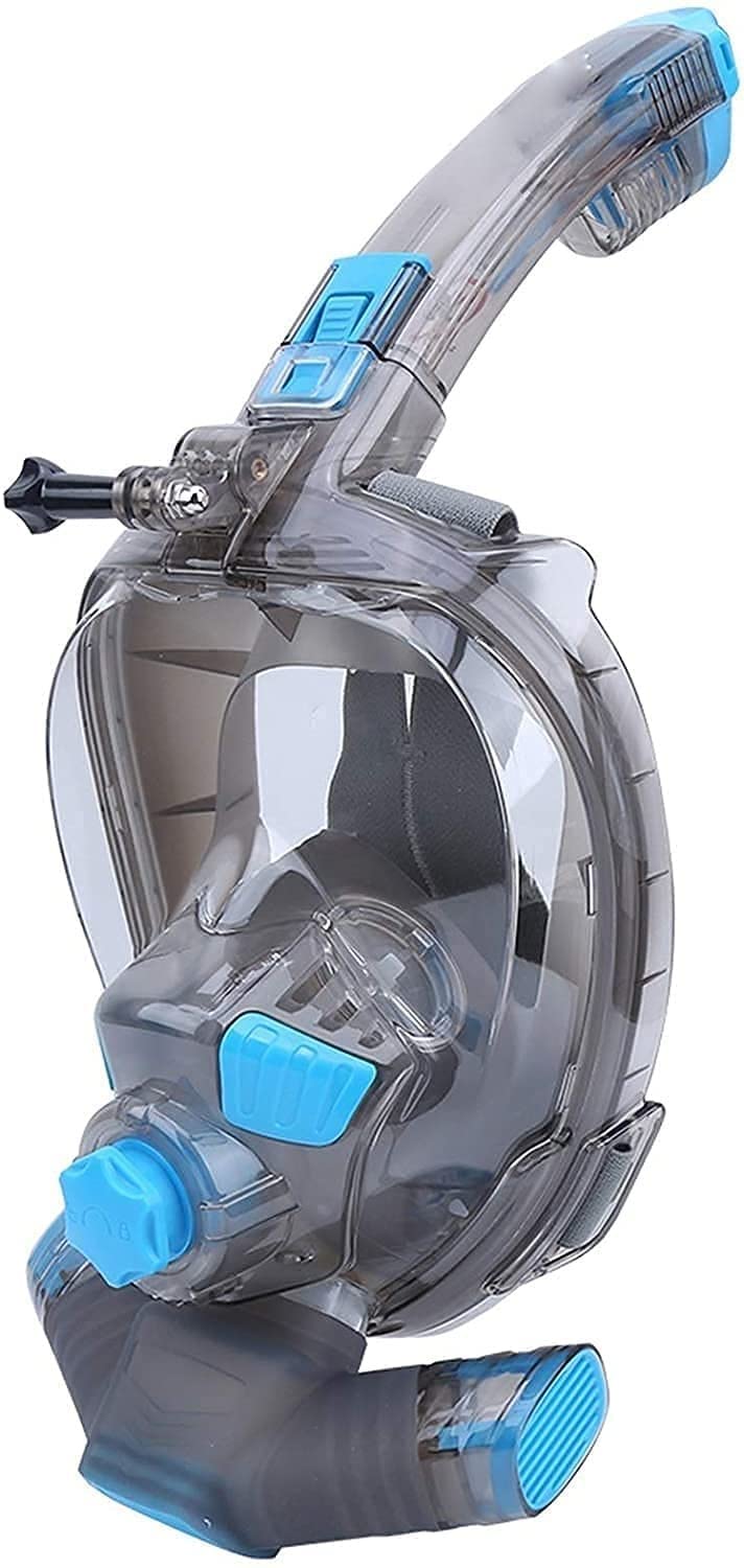 Máscara de Snorkel de Cara Completa con Vista de 180 Grados - Máscara de Buceo antivaho para entusiastas (Azul, Talla S/M)
