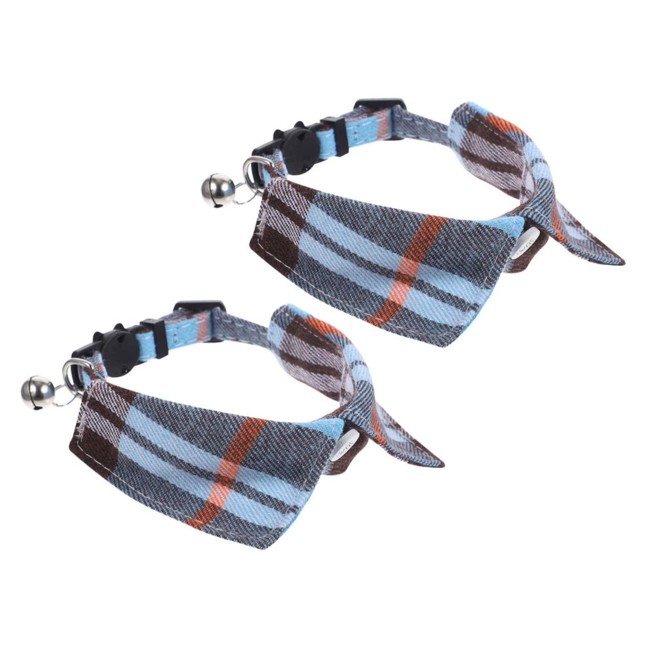 POPETPOP Lot De 5 Colliers pour Chat À Carreaux Chics avec Clochettes Réglables Et Sécuritaires Accessoire Quotidien Et De Fête 2 Pièces X 5