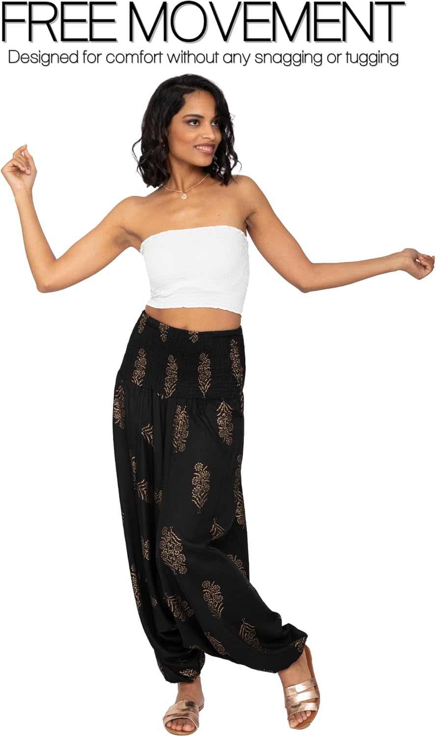 likemary Harem Pants for Women - Wide Leg Flowy Trouser Jumpsuit - Hippie Boho Style - Parachute and Pullup Jumper Combo - Image 7