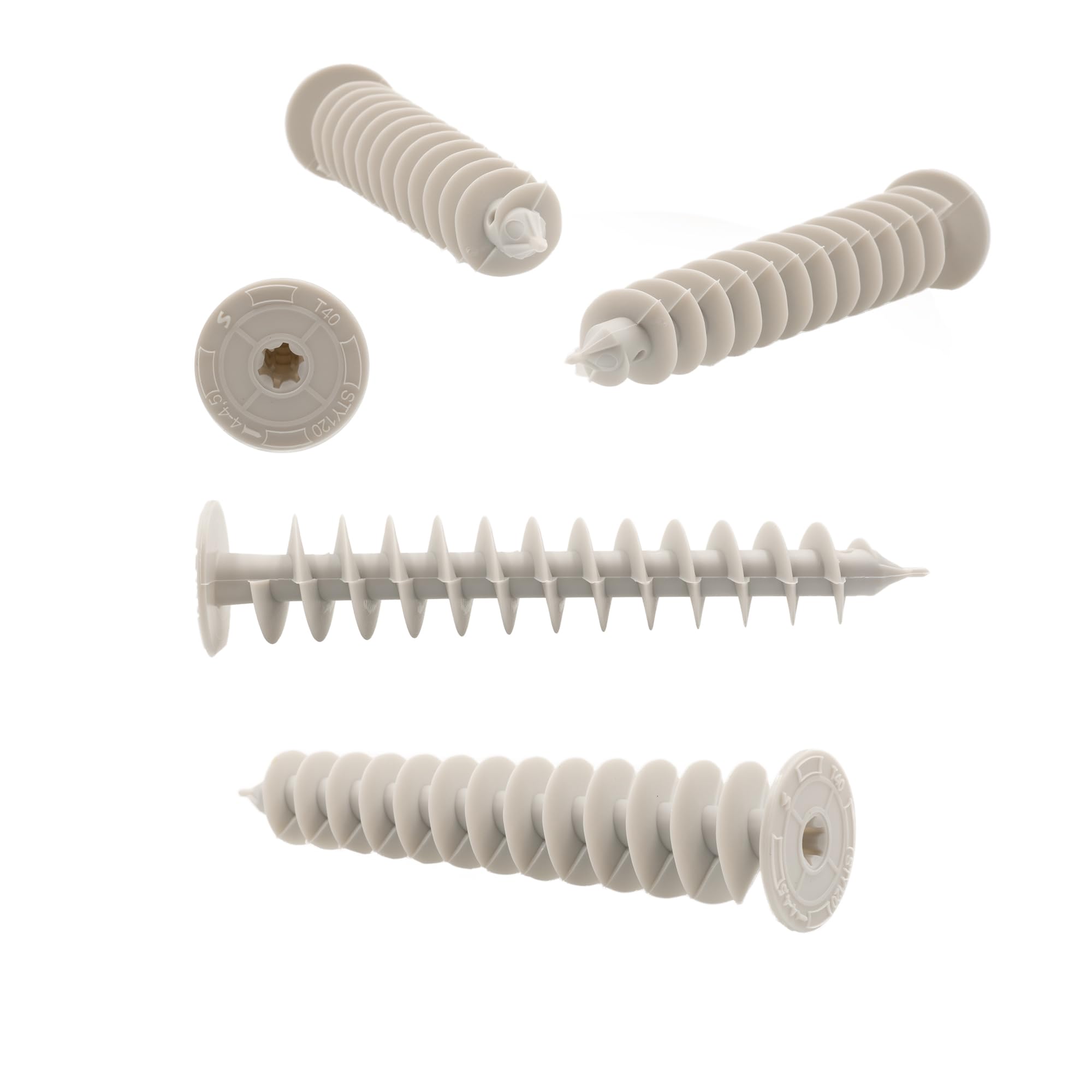 Taco para materiales aislantes Thermo sin puentes térmicas, instalación sin perforación previa ni herramientas especiales posible Espuma de poliestireno, taco espiral (25 x 120-25 Uds.)