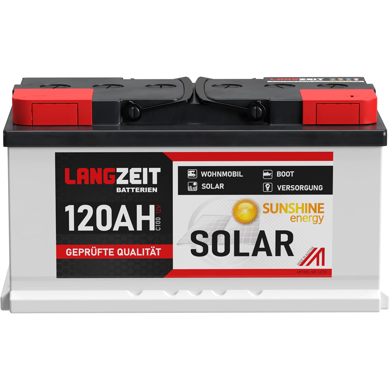 Solarbatterie 120Ah 12V Wohnmobil Boot Wohnwagen Camping Schiff Batterie Solar 100Ah