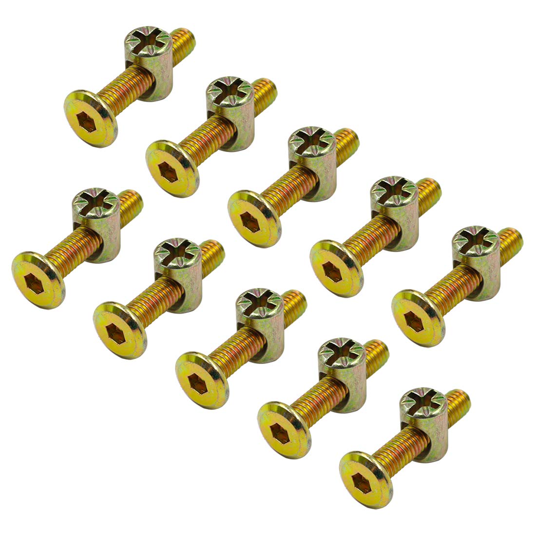 Augiimor 30PCS Baby Bed Crib Screws Hardware Replacement Kit, M6 x 30mm Hex Socket Head Cap