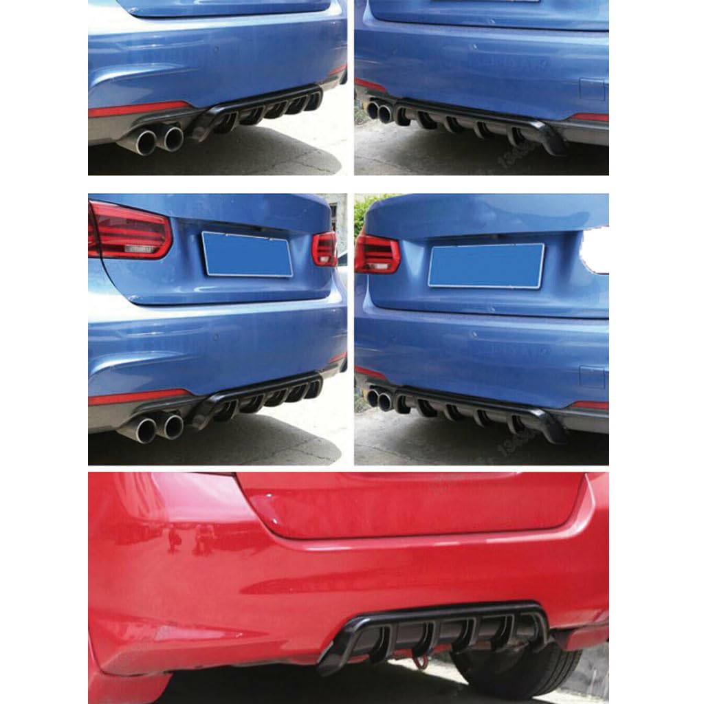 Diffuseur de Lèvre de Pare-Chocs Arrière pour Porsche Cayenne 9PA/955 92A/958 9YA/PO536,Lèvre de Séparateur de Châssis Becquet Arrière D'Aileron Requin Accessoires,E-Carbonfiberlook