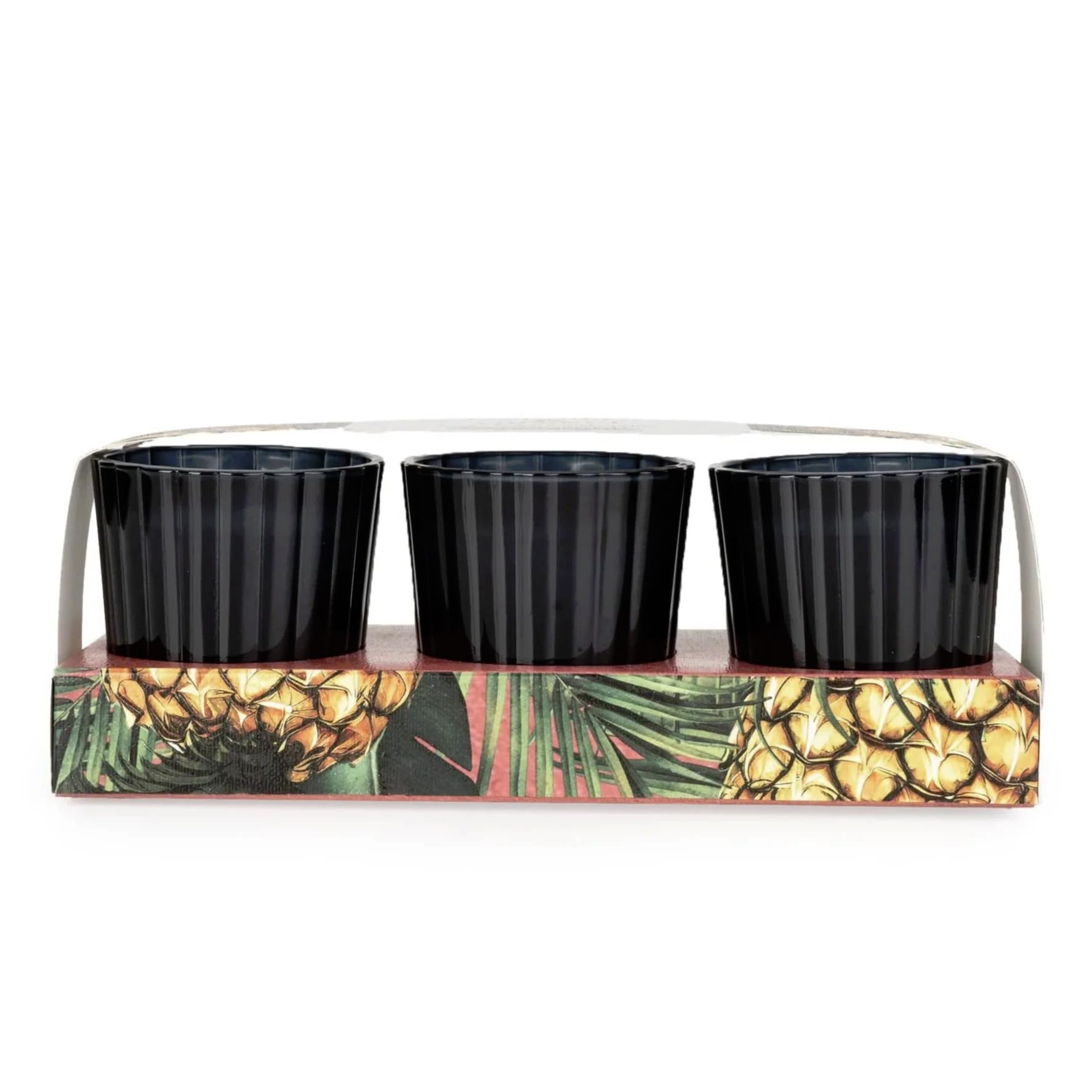 Candlelight Unisex Set Of 3 Ribbed Mini Candles - Pineapple & Coconut
