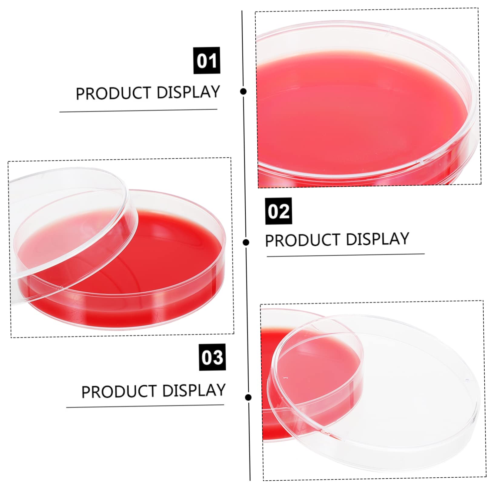 Milieu de Croissance à Base D'agar Rouge pour Laboratoire Médical et Industriel, Boîtes de Pétri en Pe, Surface Lisse Intérieure et Extérieure, Lot de 10 Pièces