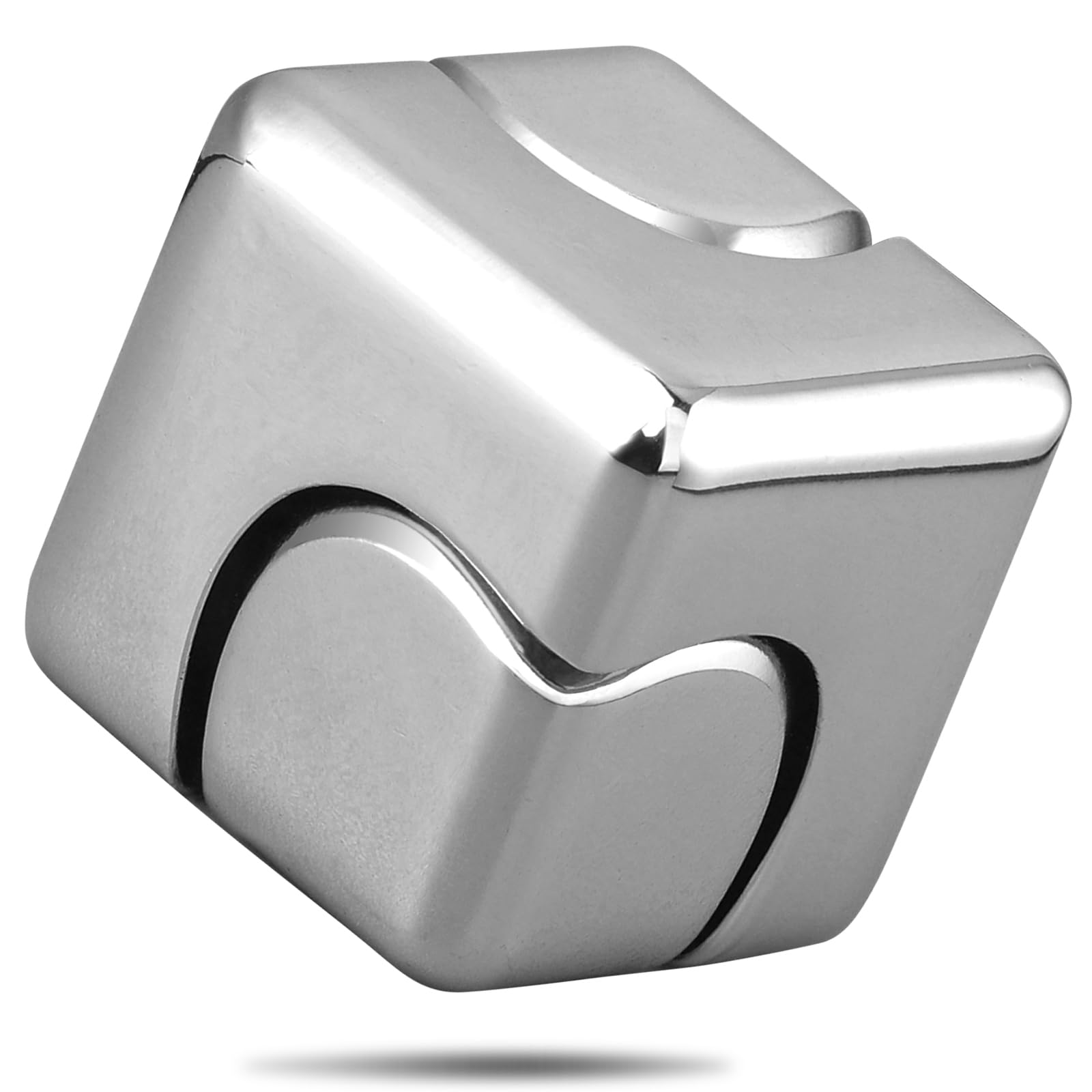 Infinity Fidget Cube Spinner Toy, Metal Sensory Hand Fidget Focus Toy 2 in 1 Figner Spin Puzzle Block