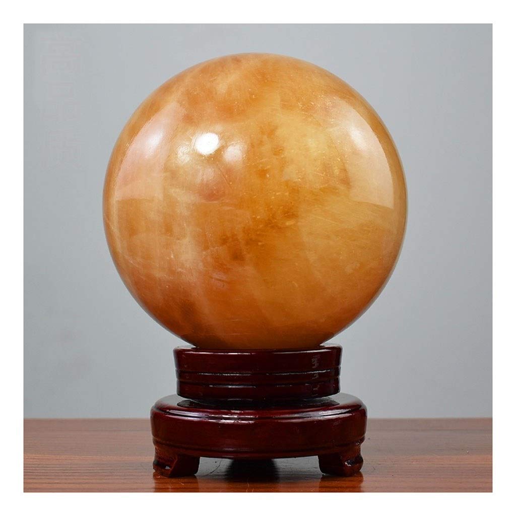 Bola de Cristal (en la Magia Occidental) Oficina Amarillo Bola de Cristal Agrietado Auspicioso Feng Shui de la Bola de la Bola de Piedra Talla Pulido Regalo de los Ornamentos Bola de c