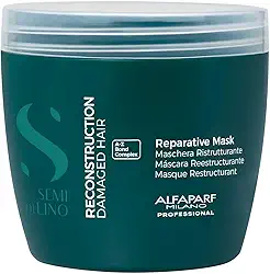 Alfaparf Milano Semi di Lino Máscara Reconstrutora - Para cabelos danificados - Seguro em cabelos coloridos – Repara cabelos danificados - Sem parabenos e parafina - Fórmula vegana – Qualidade profissional de salão 500ml