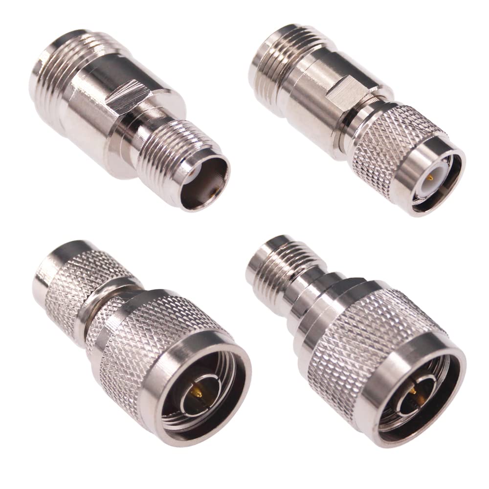 RFaha 4pcs N Type Male/Female to TNC M/F RF Coaxial Adapter Connector Kit for WiFi Router Radios(F165-4)
