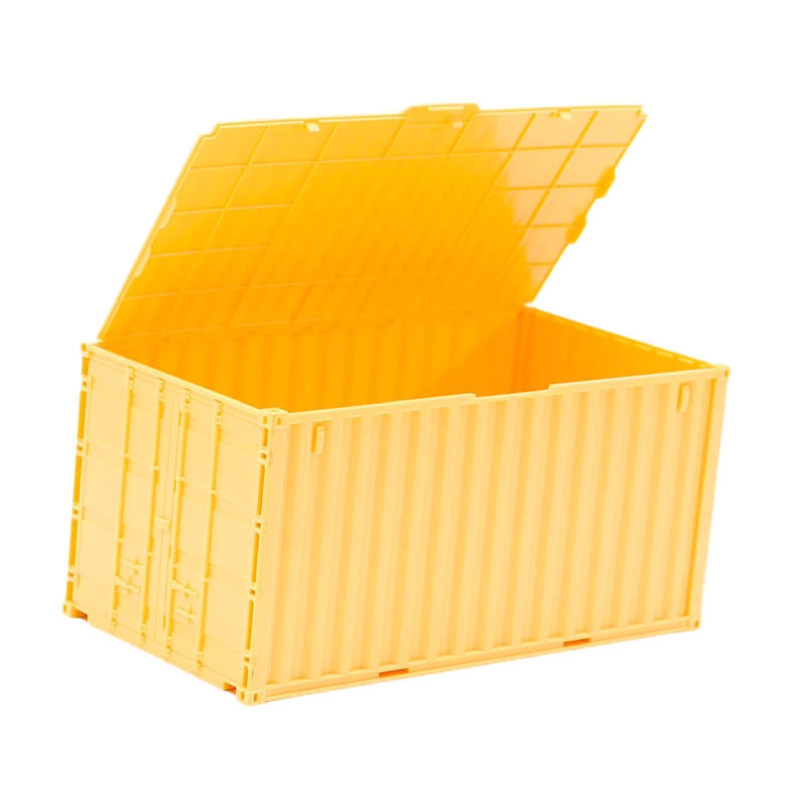 Miniature Conteneur Miniature Conteneur Industriel Mini Boîte Rangement Organisateur Créatif Industriel Matériau Pp Convient à L'Organi, Jaune