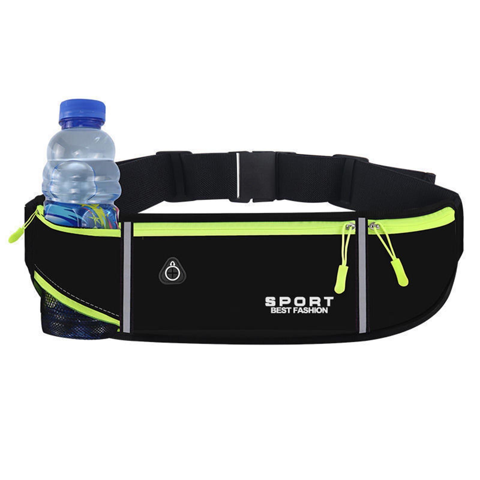 Waterproof Running Belt with Adjustable Elastic Strap, Sweatproof Waist Packs with Large Capacity, Fits Phones Up to 7.5 Inches, Ideal for Running and Outdoor Activities (Black) ﻿