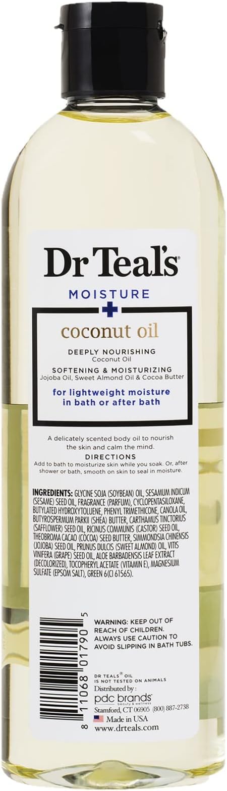 Dr. Teals Bath & Body Oil Variety Gift Set (3 Pack, 8.8oz Ea.) - Rejuvenating Eucalyptus, Ultra Rich Shea Butter, Nourishing Coconut Oil - Essential Oils Hydrate Skin & Alleviate Stress