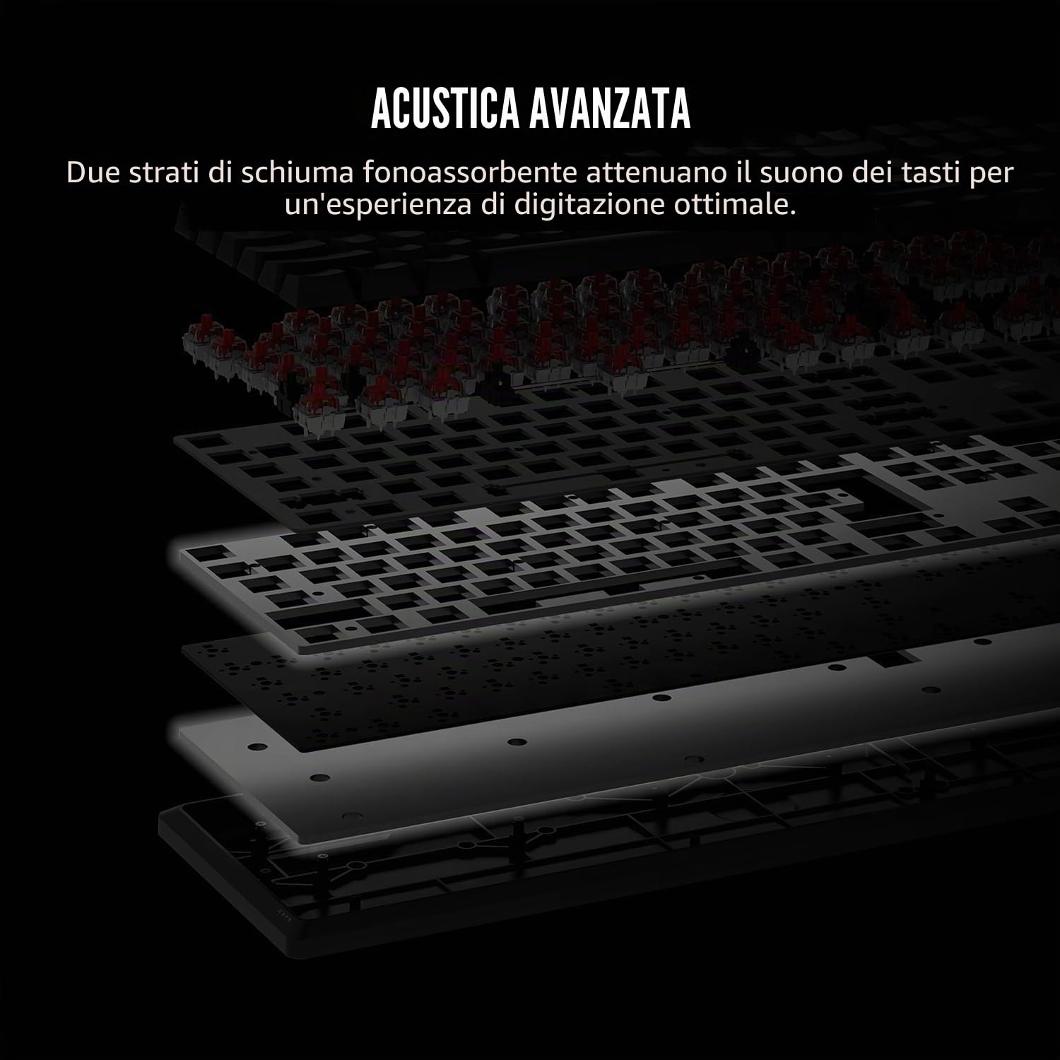 Corsair K70 Core RGB Tastiera Meccanica di Gioco con Poggiatempo - Tasti lineari pre-lubrificati MLX Red - Ammortamento del Suono - Compatibile con iCUE - AZERTY FR Layout - Nero