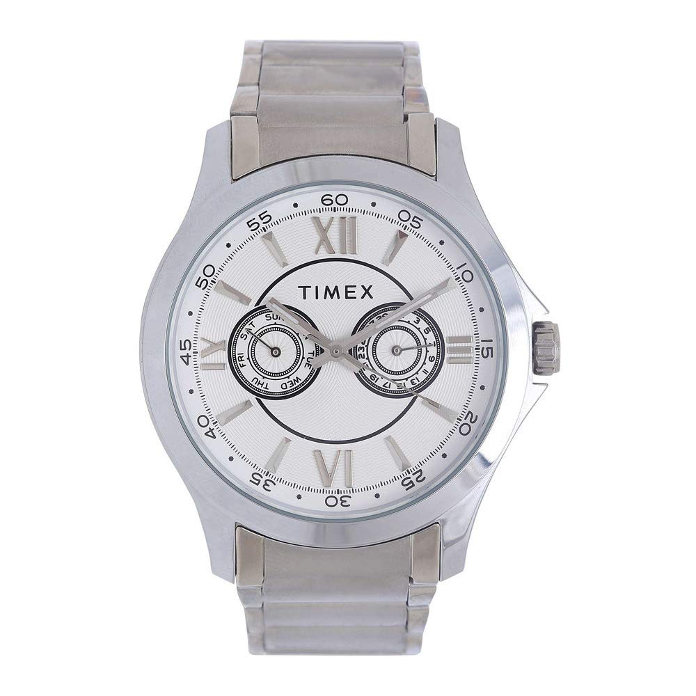 Timex Stainless Steel Analog White Dial Men Watch-Tw000X121, Bandcolor-Silver (B07QS9JHWK) Amazon Price History, Amazon Price Tracker