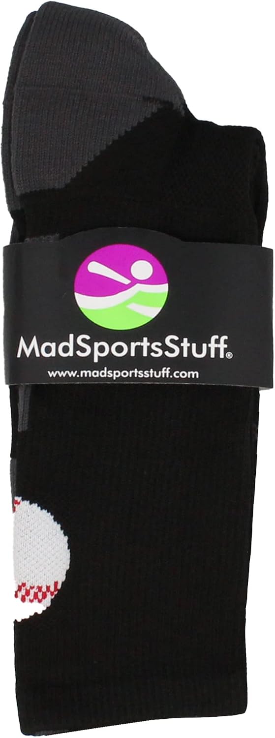 MadSportsStuff Baseball Logo Athletic Crew Socks (multiple colors)