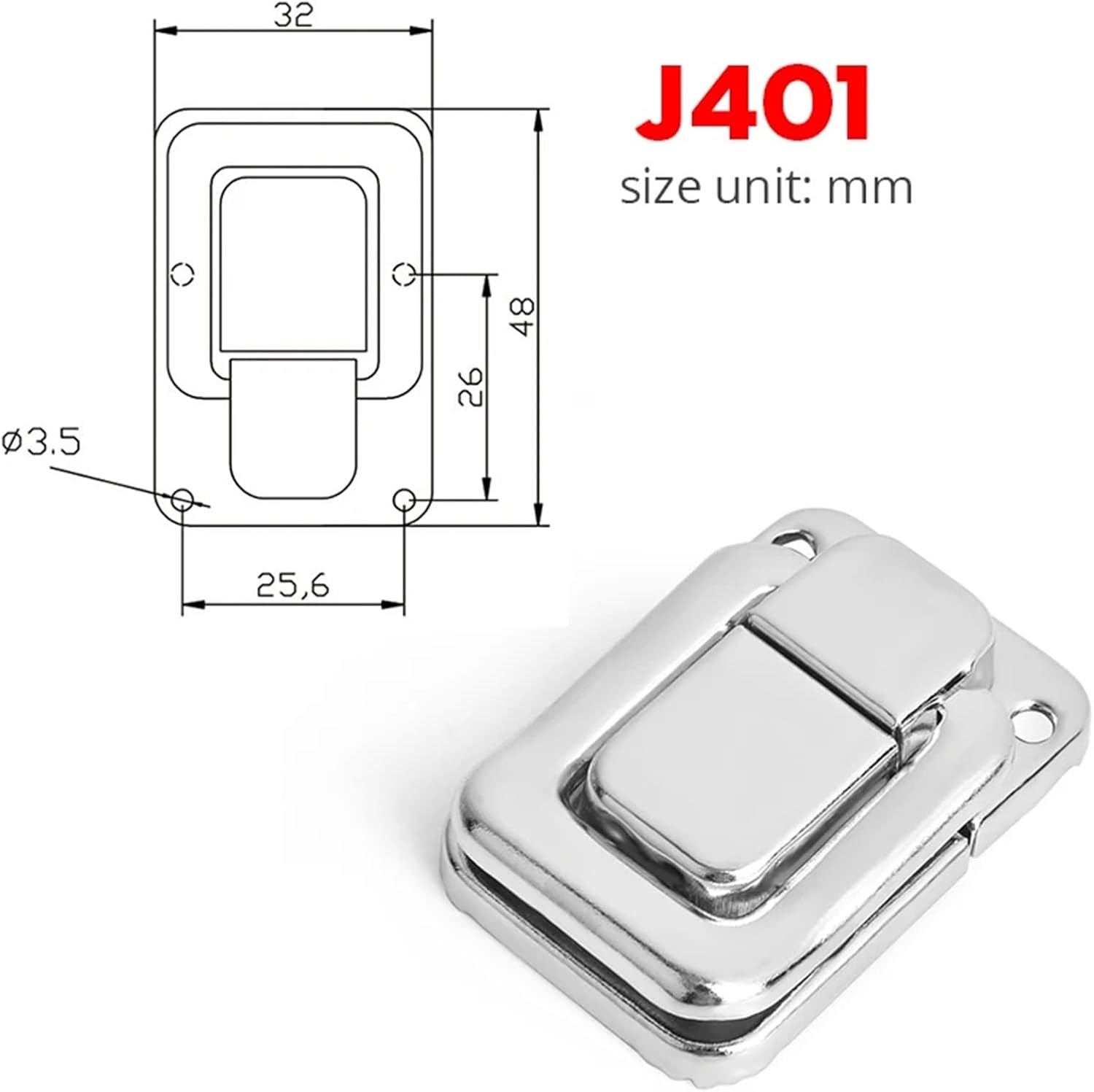 Cabinet Boxes Spring Loaded Latch Catch Toggle Hasp Mild Steel Hasp Window Hardware Tool Box Lock 1Pcs(J401)