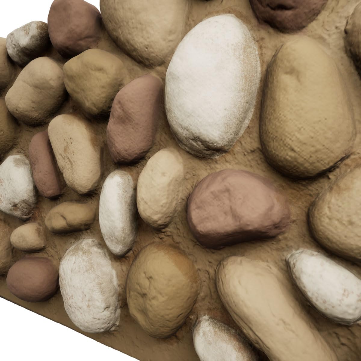 EverStone River Rock Faux Rock Panel, 49"W x 24 3/4"H x 3"D, Canyon Dune Color