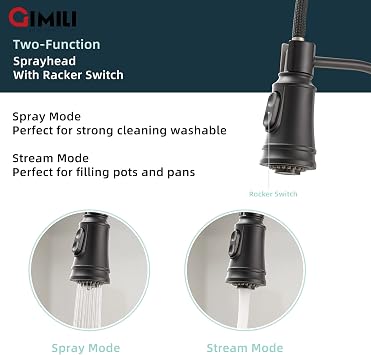 GIMILI Matte Black Touchless Kitchen Sink Faucet with Pull Down Sprayer