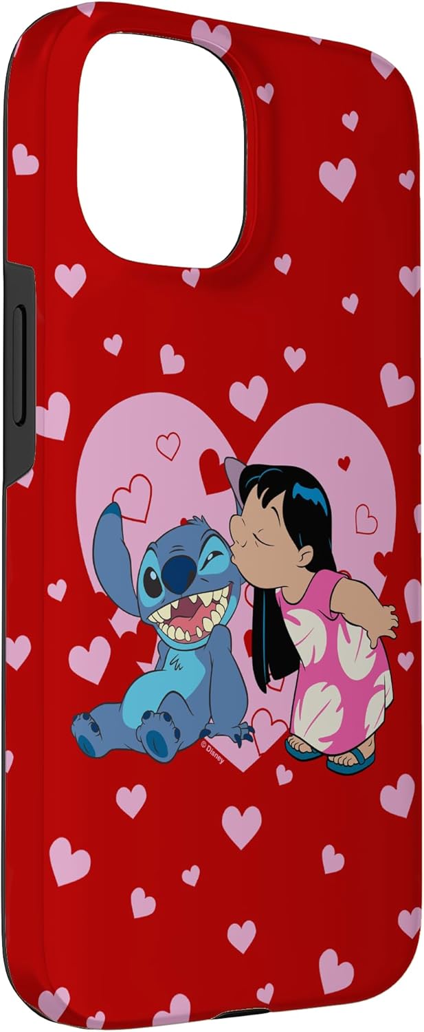 Disney Lilo & Stitch Valentine's Day Lilo Kiss Case for iPhone 15