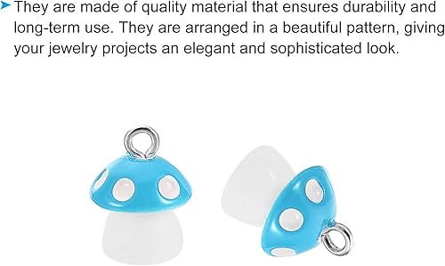 Miniatura 5 de PATIKIL 30 piezas de dije de hongo, mini dije de hongo, resina a granel, lindo para hacer joyas, pulseras, aretes, collares