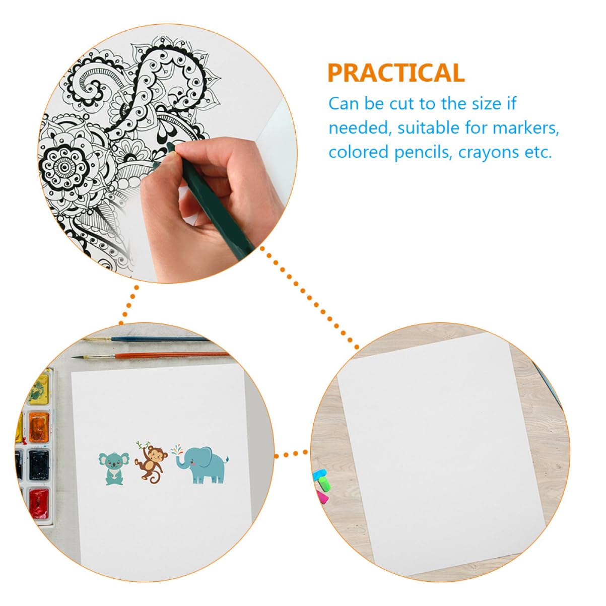 DOITOOL 100 Blatt Weißes Aquarellpapier 160g/m² Zeichenpapier für Kinder und Künstler Dickes Papier für Wasserfarben zum Malen und Basteln zu Hause