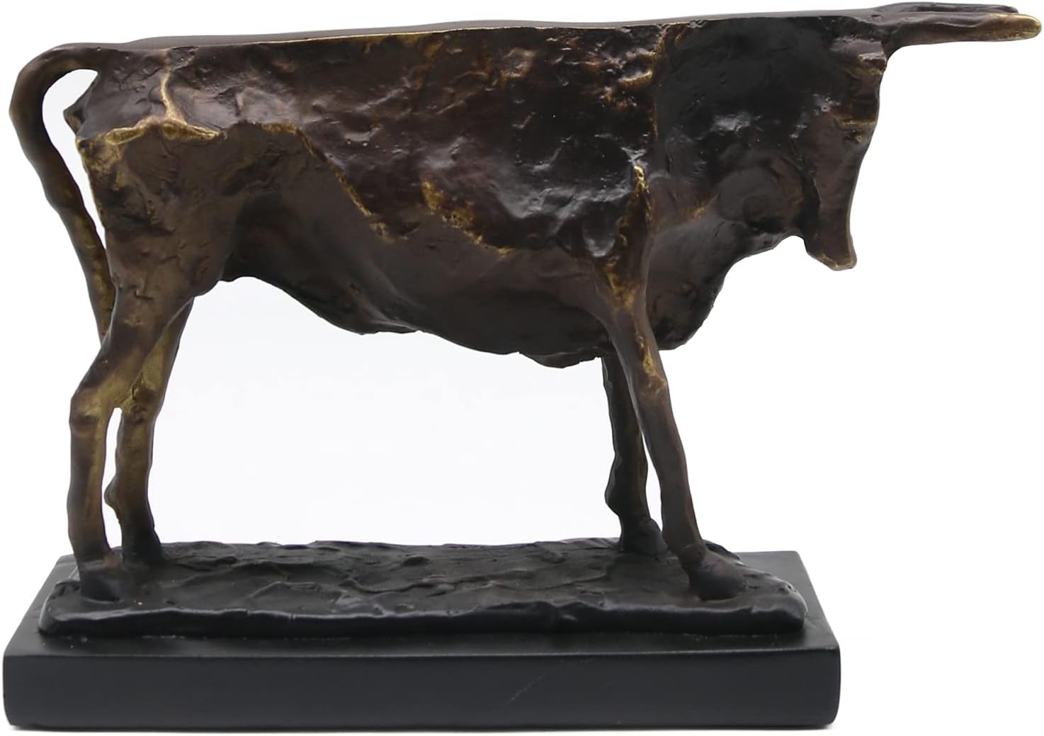 Lukitas Bull Statues and Sculptures, Animal Statue Home Decor, Art Creative Decoration for Living Room, Brown, Resin : Home & Kitchen