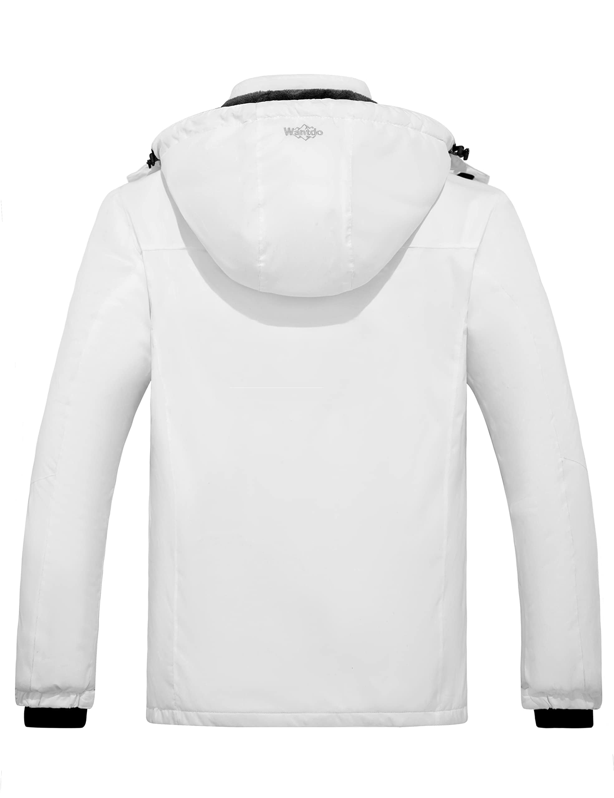 Wantdo Giacca da Sci Montagna Calda Invernale Parka da Neve Imbottita Cappotto da Snowboard in Pile Giubbotto con Cappuccio Impermeabile Uomo