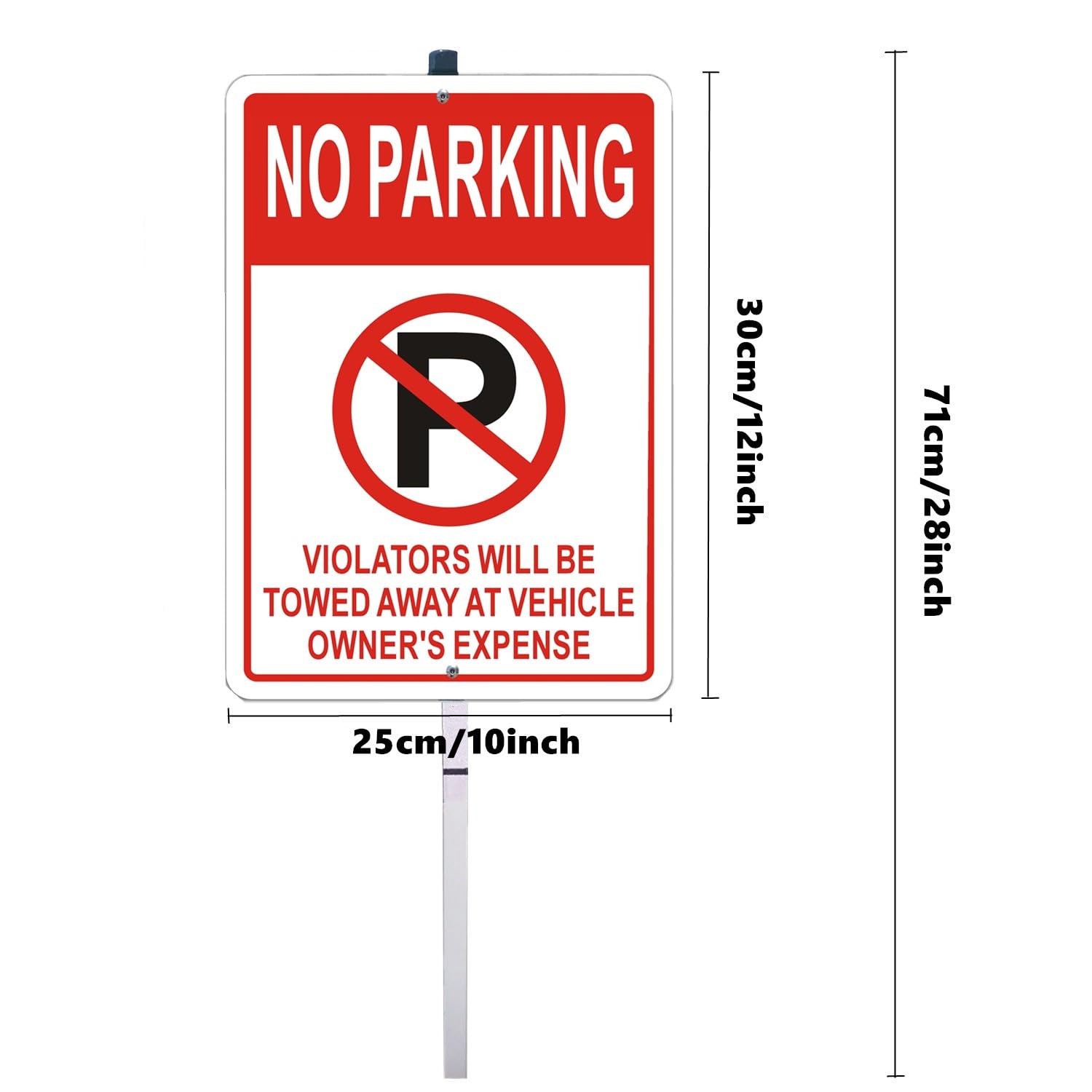 Parkverbotsschilder 2er-Set – 'Violator's Will Be Towed', 25,4x35,6 Cm, Mit Metallpfählen, Wetterfest