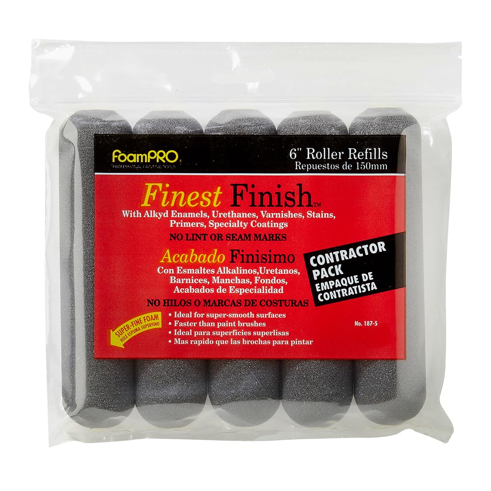 Foampro187-5 Foam Paint Roller Refills, Pack of 5