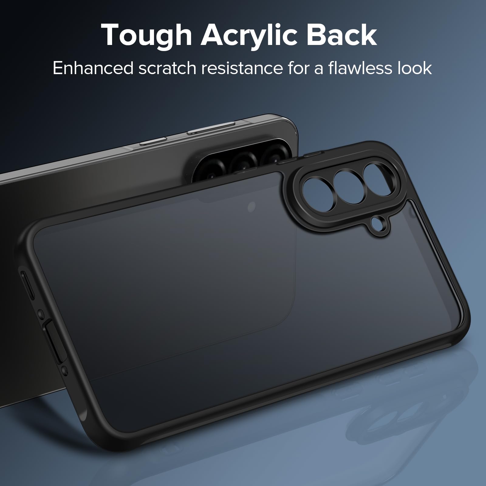 iVoler Cover Opaca per Samsung Galaxy A56 5G con 2 Pezzi Vetro Temperato, [Antiurto di Grado Militare] [Protezione Della Fotocamera] Custodia Traslucida Posteriore Sottile Anti-Impronte Case, Nero