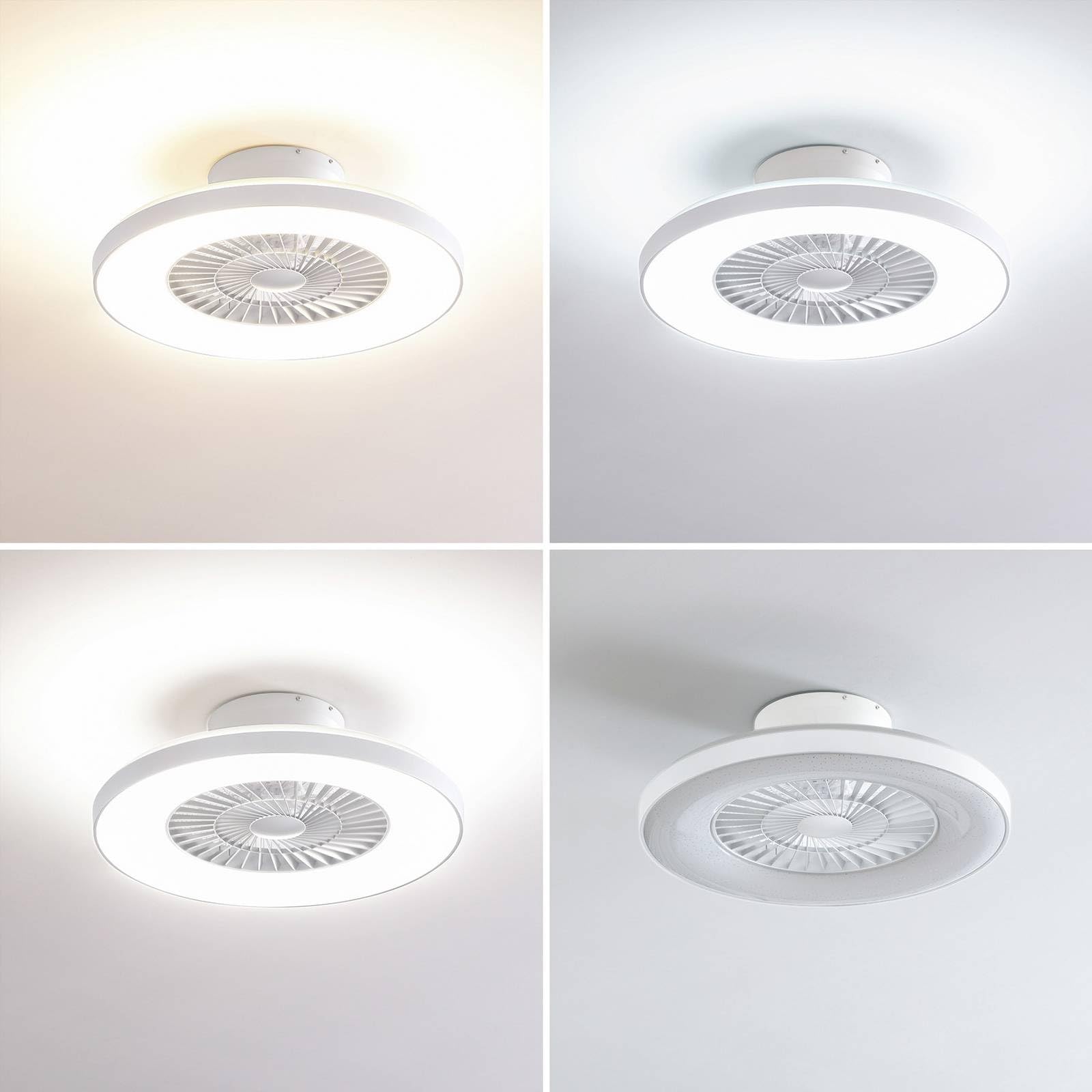 Lindby Smarter Deckenventilator mit LED Beleuchtung und Fernbedienung leise Ø 60 cm, App Steuerung Ventilator Lampe dimmbar Farbwechsel (3000-6500K)