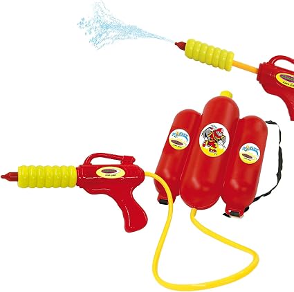 JAMARA 460342 - Mc Fizz strzykawka wodna z plecakiem zbiornikowym 2,5 l - funkcja natryskiwania, regulowane paski na ramię, zbiornik na wodę ok. 2,5 l do noszenia jak plecak, wąż ok. 72 cm długości,