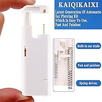 Vista 2 de KAIQIKAIXI 18 piezas, kit de perforación de oreja, pistola de clavos para oreja automática e indolora, desechable, aséptica, casera, portátil, grupo