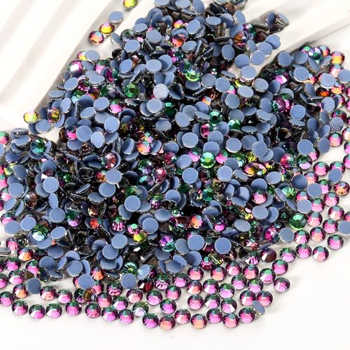 Image of Hotfix Rhinestones Bulk, 2880PCS Green Volcano Hot Fix Rhinestones for Clothes DIY Decoration Crafts, Green Volcano, SS30, 6.3-6.5mm