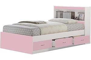 Hodedah Kids Twin Bed with Storage